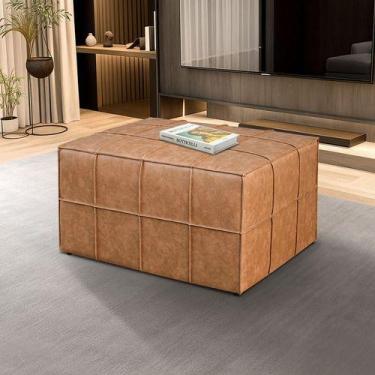 Imagem de Puff Itália Retangular Com Costura Trançada em Corano Bz Home Decor - 