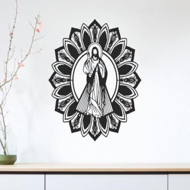 Imagem de Jesus Misericordioso - Imagem Decorativa Religioso MDF Preto sala