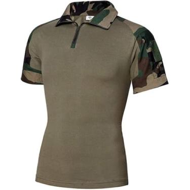 Imagem de Camisa Polo De Manga Curta Ao Ar Livre Camuflagem Do Deserto Uniforme Militar Tático Absorver Suor Caça Homens Combate Exército Terno, Color4, M