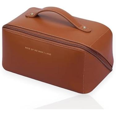 Imagem de Bolsa Necessaire Feminina Organizador Maquiagem Viagem (Marrom)