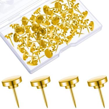 Imagem de Push Pins Shimeyao Metal Thumb Tacks 30 peças (douradas)