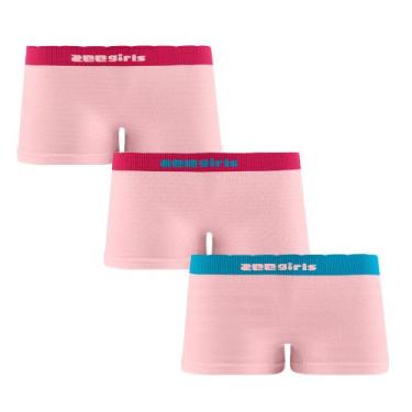 Imagem de Kit 3 Calcinhas Boxer Infantil Sem Costura Zee Rucci, GG