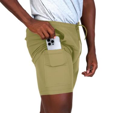 Imagem de Cobra D'água, Short Duplo Esportivo, Determinação, Polistrech, Bege, P