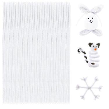 Imagem de Limpadores de cachimbo Anvin Chenille Stems 100 unidades brancas 6 mm 