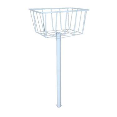 Imagem de Lixeira De Rua Calçada Parque Cesto Fundo Branca 129x60x45cm. - OURO M