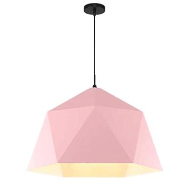 Imagem de CHENKUI Luminária pendente de cor industrial Macaron Losango Abajur Vintage Metal Atmosfera Luz de teto, E26/E27 Base Rústica Ajustável Luminárias Penduradas no Teto para Ilha de Cozinha, Restaurante