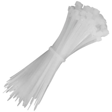 Imagem de 500 Unidades Abraçadeiras De Nylon Cinta Plástica Enforca Gato Eda 8Ne 2,5x20cm Branca Presilha