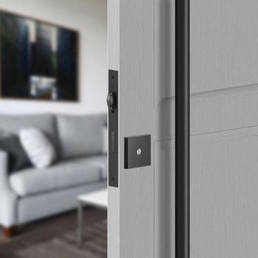 Imagem de Fechadura Rolete Tetra Chave 841R06CR 55mm Roseta Quadrada Preto Fosco