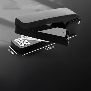 Imagem de Grampeador com 1000 grampeadores, grampeador de escritório, capacidade para 25 folhas, antiderrapante, preto, grampeador de 3 modos