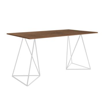 Imagem de Escrivaninha Mesa Bela Vista Preto E Tampo Imbuia - Cor: Marrom