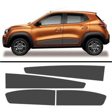 Imagem de Adesivo Faixa Lateral Renault Kwid 2017 A 2022 Chumbo Cor Cinza