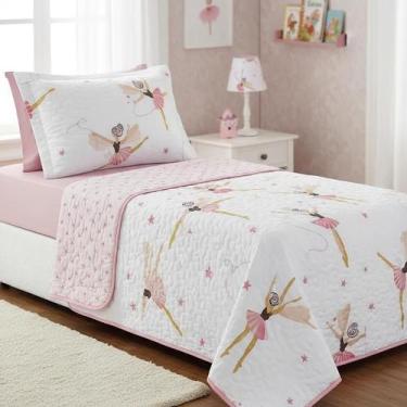 Imagem de Kit Completo Bailarina Solteiro 04 Peças com Lençol 180 fios - Sucadu 