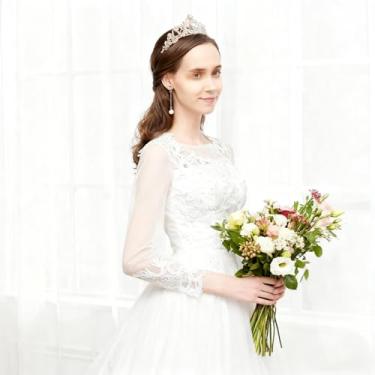 Imagem de Tiaras douradas para mulheres, coroas de rainha de cristal, tiara de princesa, strass, acessórios de cabelo para fantasia de Halloween, cosplay, festa de aniversário, formatura, casamento, noiva