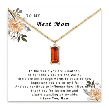 Imagem de Embtrem Colar de mãe e filha, pedra do mês de nascimento, colares de ouro para mulheres, presente para filha, mãe, irmã, presente de aniversário, Zinco, Sem Pedra Preciosa