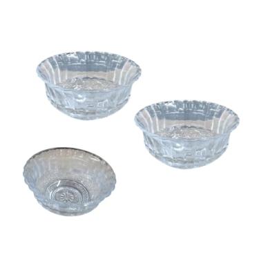 Imagem de Conjunto 3 Bowls de Vidro Alexa 11,5cm – Transparente – Ideal para Sobremesas, Frutas, Petiscos e Sorvetes – Design Elegante e Resistente