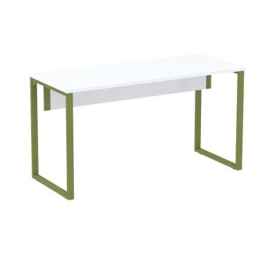 Imagem de Mesa Escritório P25 Tub Pandin 170 Cm (larg) X 70 Cm (prof) Tampo Mdp Branco Pé Aço Tubular Verde