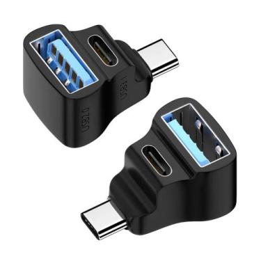 Imagem de Conector De Extensão Tipo-C USB C De 140W Com Ângulo Reto Para Steam D