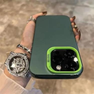 Imagem de HTVJFX Capa luxuosa fosca com revestimento a laser para iPhone XS, capa protetora à prova de choque (para iPhone XS/verde)