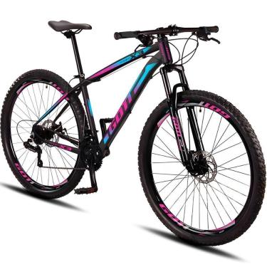 Imagem de Bicicleta Aro 29 Alumínio Gott 21v Freio A Disco Propp X3 - Preto-rosa Azul - 17