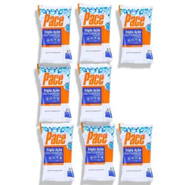 Imagem de kit 8 Pastilha de Cloro Pace Tripla Ação 200g HTH P/ Piscina