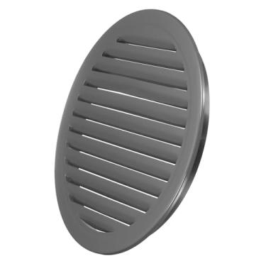 Imagem de PATIKIL Saída de ar redonda de 35,56 cm, capa de grade de alumínio Soffit Ventilação HVAC para teto parede telhado banheiro cozinha garagem duto galpão garagem, cinza escuro