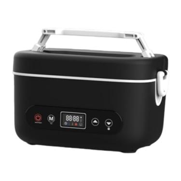 Imagem de IEUDNS Lancheira elétrica sem fio com aquecedor de alimentos, à prova de vazamentos, ideal para escritório, refeições, trabalho, viagem, camping, para homens, Preto