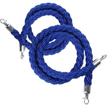 Imagem de Cordas De Barreira De Fila Com Gancho, Corda De Suporte 2/3/4/5 / 6 Pés, Corda De Controle De Multidão, Corda De Cânhamo Trançada Para Divisor De Fila, Barreira De Se, Blue-a, 3ft/90cm