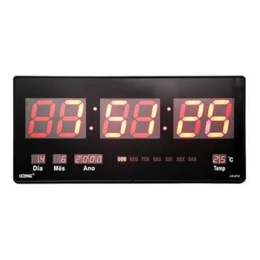 Imagem de Relógio de Parede Digital LED Grande 36cm – Silencioso com Data, Mês, Ano e Temperatura para Cozinha e Sala