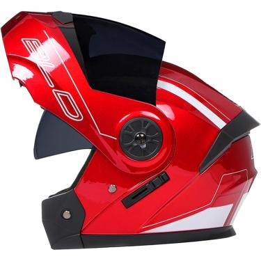 Imagem de Capacete De Motocicleta Flip-up Modular Capacetes De Moto Dot/Ece Aprovado Capacete Integral Crash Scooter Capacete Viseiras Duplas Flip Up Capacetes De Motocicleta Para Homens Mul, K, M/57-58CM