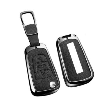 Imagem de Capa de liga para chave de carro, compatível com Great Wall Haval Hover Wingle 5 6 H3 H5 H6 H1 H3 C30 C50 M4 3 botões, bolsa protetora, chaveiro(B 1-1 Black)