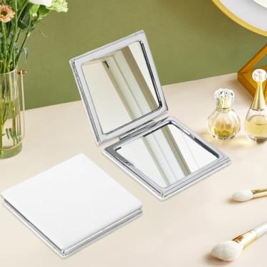 Imagem de Espelho de maquiagem portátil dupla face - 1 peça de ferramenta de beleza diária, acessório de bolsa