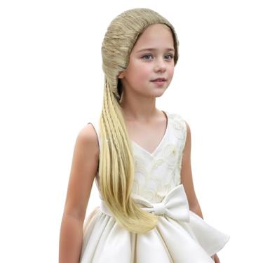 Imagem de DUDUWIG Peruca infantil marrom ombré loira rabo de cavalo peruca feminina longa marrom a loira reta peruca sintética de rabo de cavalo perucas de cabelo cosplay