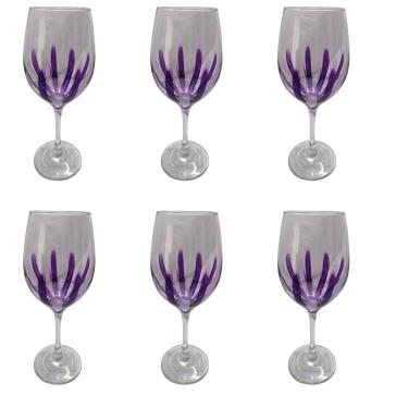 Imagem de Kit 6 Taças de Vidro Grande 490ml Vinho Água Roxa