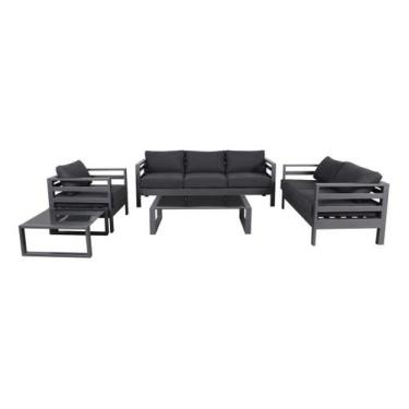 Imagem de Conjunto De Jardim Marsella 5 Pecas Preto 207x76x66 Cm - Brazil Home L