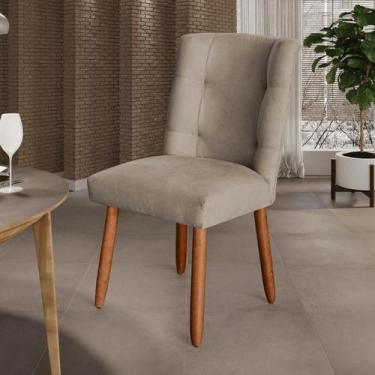 Imagem de Cadeira Cozinha Sala de Jantar Penteadeira Paris Suede Cor:CAPUCCINO -