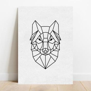 Imagem de Placa Decorativa Minimalista Lobo - TaColado, 15x21cm