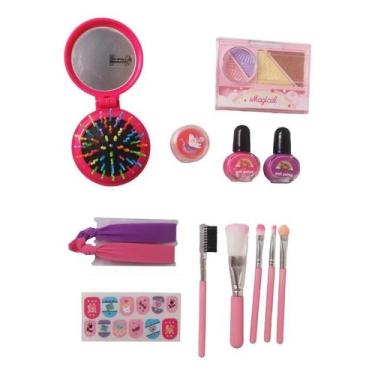 Imagem de Kit Maquiagem Completo Kit Pincéis Profissional Cabelo - UNITOYS