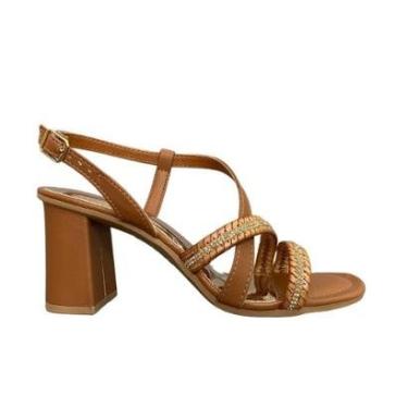 Imagem de Sandália Feminina Salto Bloco Alto Trançada Dakota-Feminino