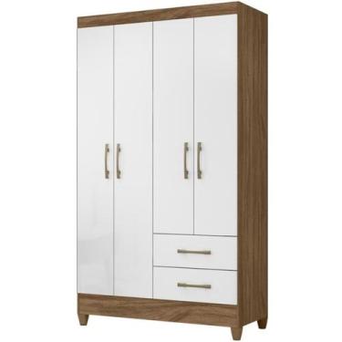 Imagem de Guarda Roupa Solteiro 4 Portas 9520 Naturale Branco Moval, Naturale Br