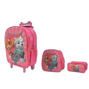 Imagem de Kit Mochila Infantil Patrulha Canina Feminina Rosa