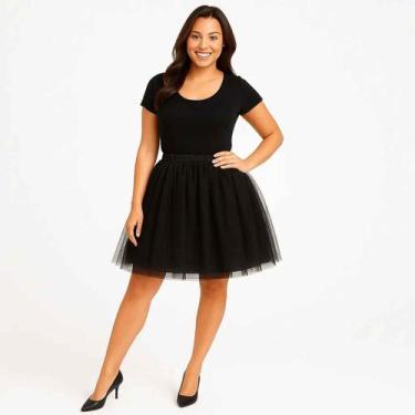 Imagem de Saia de Tule Tutu Adulta - 40cm - Extra Festas, Preto, U