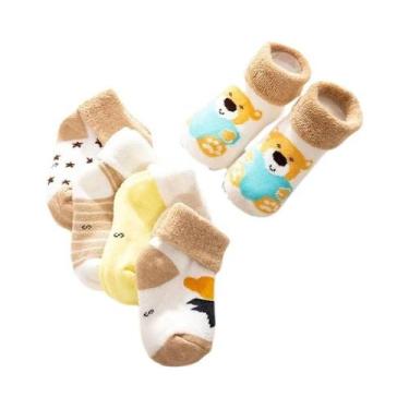 Imagem de Meias De Bebê Para Outono E Inverno, 5 Pares, Quentes, Grossas, Com Pa