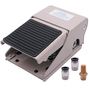 Imagem de Twidec Kit De Válvula De Pedal Pneumática 1 4 Npt 3 Vias 2 Posições Rosqueado Borracha Antiderrapante Controle De Pressão De Pé Com Silenciador E 2Peças 8Mm Conexões Pneumáticas Fv-320-Pc8-X