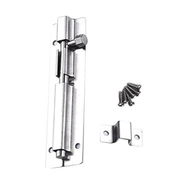 Imagem de Trava de porta de aço deslizante quadrada parafuso de trava trava ferrolho portão de grampo trava de segurança para casa, banheiro, ar livre, garagem