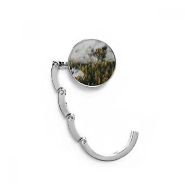 Imagem de Gancho de mesa Forest Mountain Fog Cloud, gancho decorativo com fecho dobrável