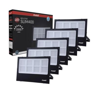 Imagem de Refletor Avant Led Slim 400w Preto Bivolt 5 Unidades