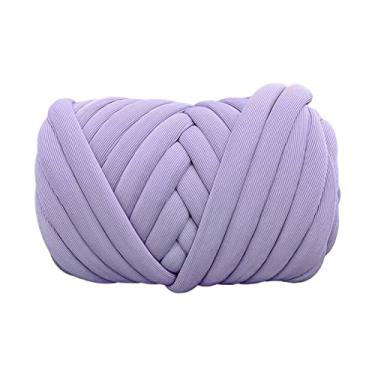 Imagem de Tachiuwa Tubo de fio de poliéster Fio feito à mão Braço de tricô Fio tubular Jumbo Fio para crochê Bolsa de mão Travesseiro, Luz roxa