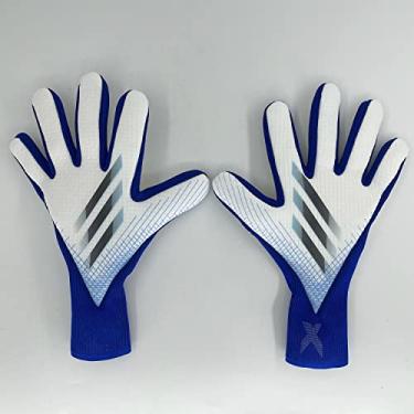 Imagem de Luvas de goleiro, luvas de goleiro de futebol, luvas de goleiro jovem adulto, palmas de látex antiderrapantes, fortes respiráveis, com proteção para os dedos e proteção dupla para o pulso tamanho 7-10