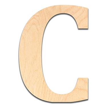 Imagem de Letra de madeira C – 15 cm de altura x 11 cm de largura x 0,6 cm de espessura – Corte de compensado de bétula e pronto para pintura ou decoração. Para decoração de casa, placas de escritório ou decorações de festa.