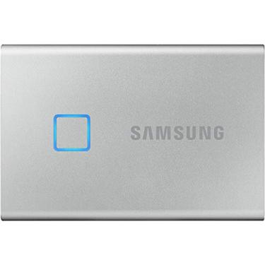 Imagem de SAMSUNG SSD portátil T7 Touch 500 GB – até 1050 MB/s – USB 3.2 SSD externo, prata (MU-PC500S/WW)